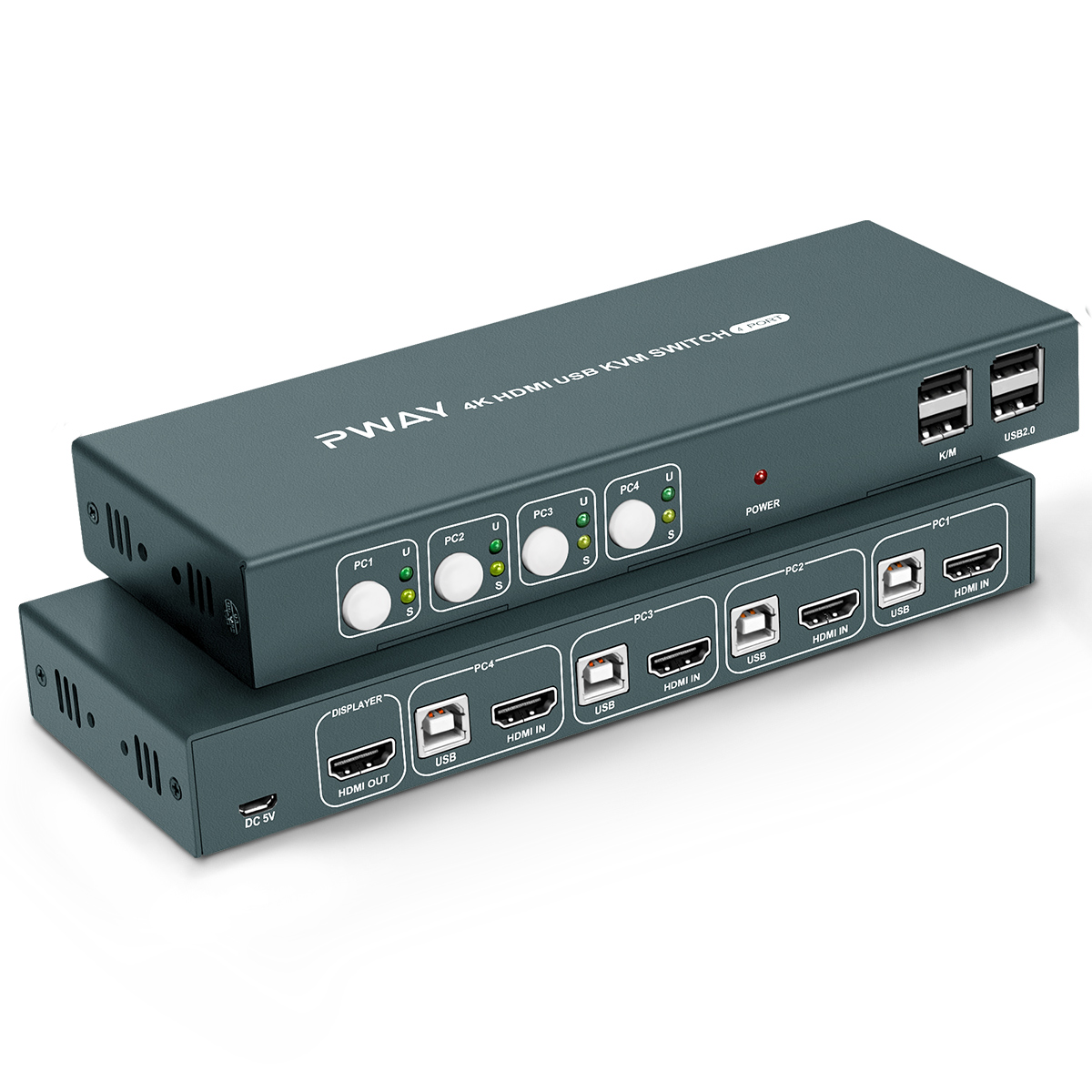 HDMI KVM切換器4K高清USB切換器hdmi kvm切換器 四進(jìn)一出