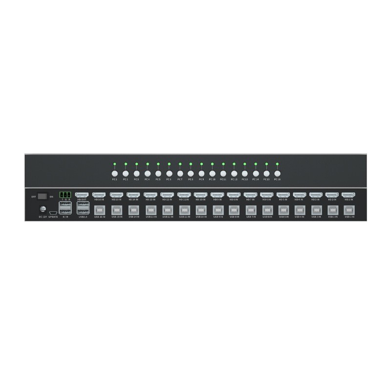 kvm切換器hdmi一進(jìn)16出4K高清16口USB鍵盤鼠標(biāo)共享器